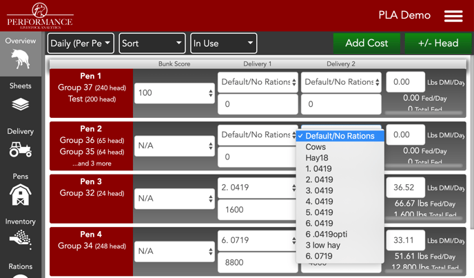 Setting Feed Calls